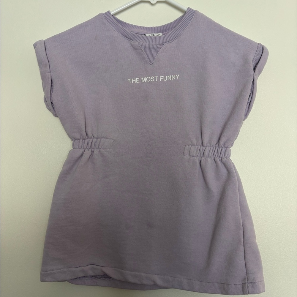 Zara Light Purple Graphic T-Shirt
